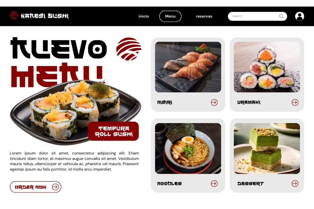 diseño de página web para restaurante con menú digital y reservas online