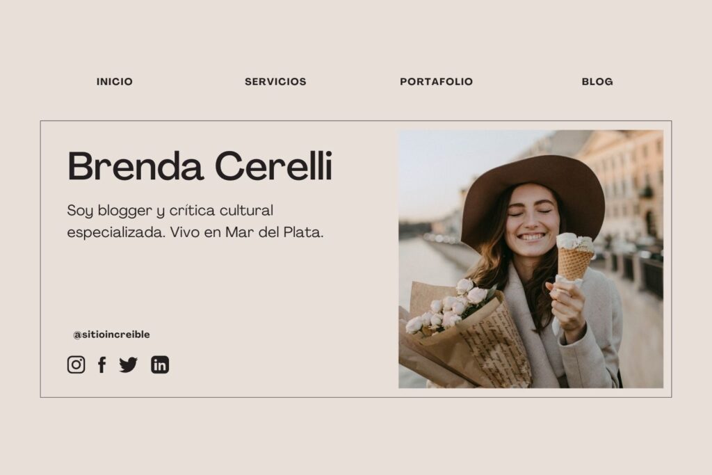 diseño de página web personal tipo portafolio en wordpress, ideal para profesional y bloggers